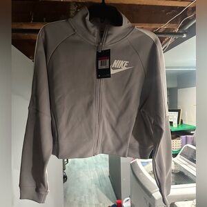 Nike gray & white crop jacket